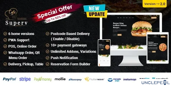 Superv - Restaurant Website Management with Food Ordering / QR Code Menu 2.2 NULLED