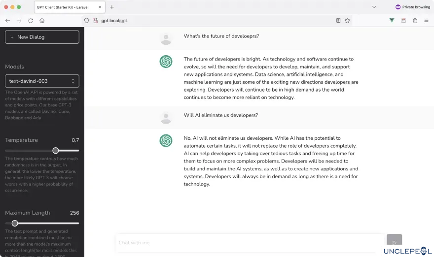 GPT-3 Starter Kit for Laravel by bhaidar 2023-03-13