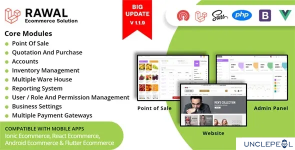 Rawal - All in One Laravel Ecommerce Solution with POS for Single & Multiple Location Business Brand 1.1.9 NULLED