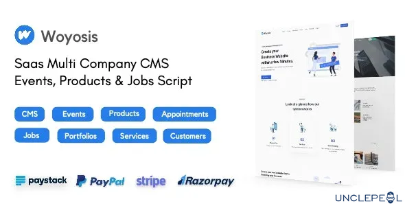 Woyosis - Saas Multi Company CMS - Events - Products & Jobs Script 1.0.0 NULLED