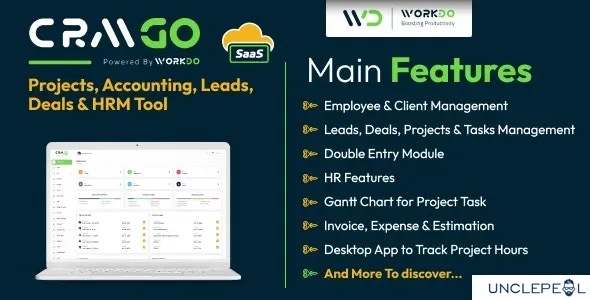 CRMGo SaaS - Projects, Accounting, Leads, Deals & HRM Tool 6.9 NULLED