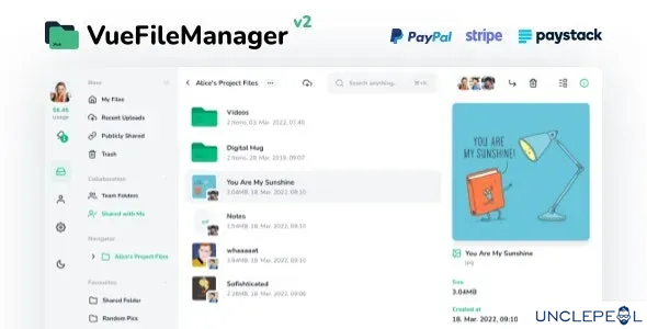 Vue File Manager Pro - Your Professional Storage Cloud Platform System 2.2.7 NULLED Extended