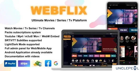 WebFlix - Movies - TV Series - Live TV Channels - Subscription System 1.6