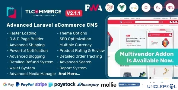 TLCommerce | Laravel & VueJS Powered Ecommerce CMS with PWA 2.2.0 NULLED