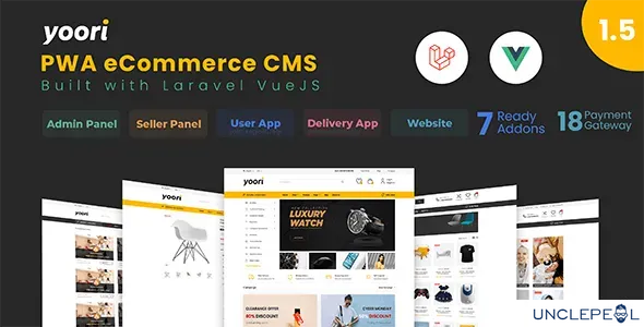 YOORI - Laravel Vue Multi-Vendor PWA eCommerce CMS [spagreen] 1.5.3 NULLED