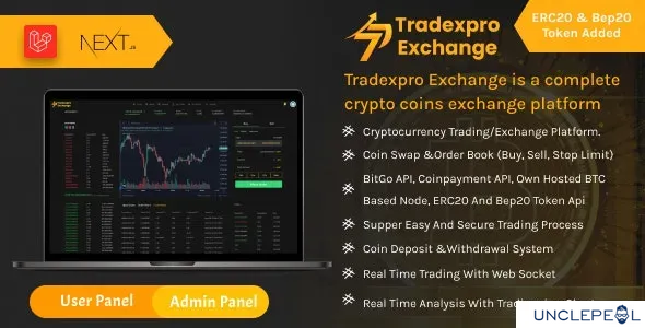 Tradexpro Exchange - Crypto Buy Sell and Trading platform, ERC20 and BEP20 Tokens Supported 1.8 NULLED