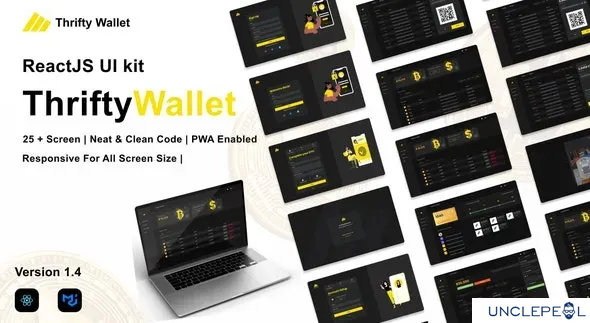 Thriftywallet - ReactJS UI kit for Crypto Wallet ( Cryptocurrency), reward points & FIAT currency 1.4