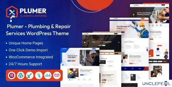Plumer - 水管与维修服务 WordPress 主题 1.0.0