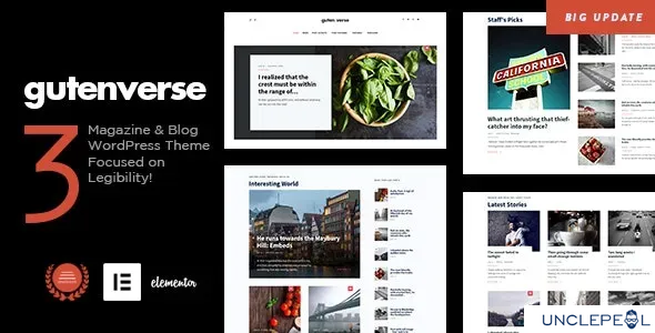GutenVerse - 杂志与博客主题WordPress 3.9.1