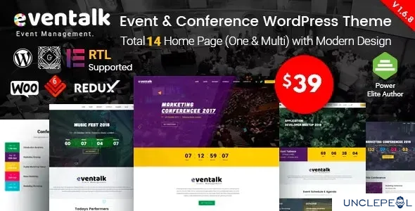 EvnTalk - 事件与会议 WordPress 主题 1.7.3 开心版