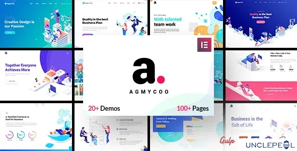 Agmycoo - 等距启动创意数字机构 WordPress 主题 2.3