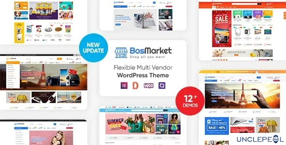BosMarket - 灵活的多商家 Elementor WooCommerce WordPress 主题（12个索引+移动布局）2.0.12 开心版