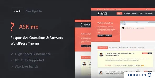 Ask Me - 响应式问答网站 WordPress 主题 6.9.6 开心版