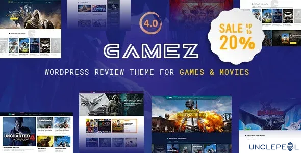 Gamez - 游戏、电影与音乐最佳 WordPress 评论主题 4.3.4