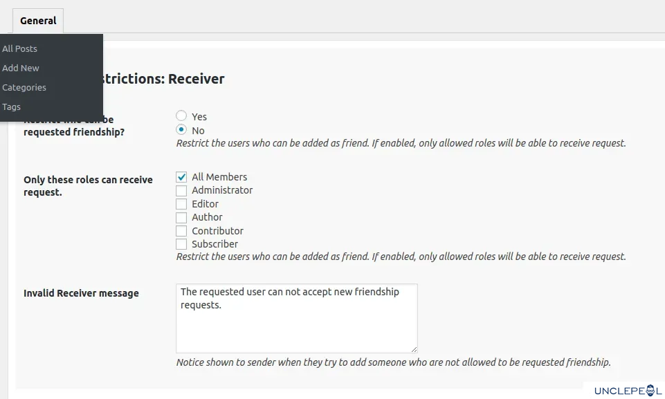 BuddyPress 朋友限制 1.1.5