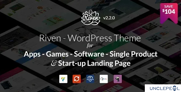 Riven - 用于应用、游戏、单一产品着陆页的 WordPress 主题 2.3.9