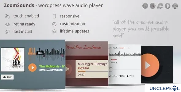 ZoomSounds - WordPress 波形音频播放器与播放列表 6.90
