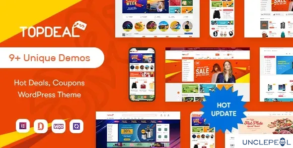 TopDeal - 多供应商市场 Elementor WooCommerce WordPress 主题（移动布局准备好） 2.3.8 开心版