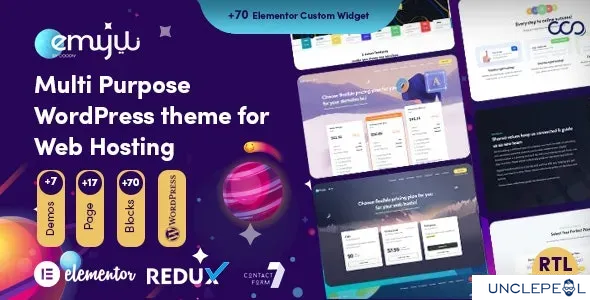 Emyui - 多用途 Web Hosting WordPress 主题 2.6