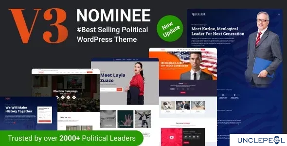Nominee - 政治 WordPress 主题，适用于候选人/政治领袖 3.8