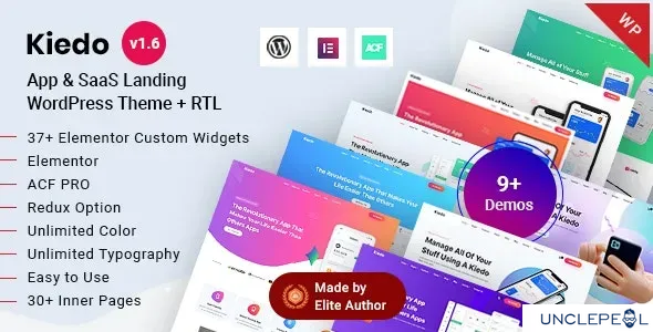 Kiedo - 应用与 SaaS 软件登陆 WordPress 主题 1.6 开心版