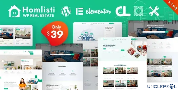 Homlisti – 房地产 WordPress 主题 + RTL 1.9.4 开心版