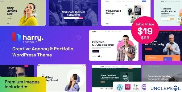 Harry - 创意机构与作品集 WordPress 主题 + RTL 1.1.2 开心版