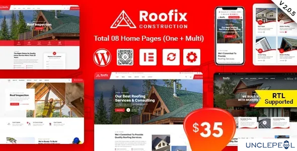 Roofix - 屋顶服务 WordPress 主题 2.1.2 开心版