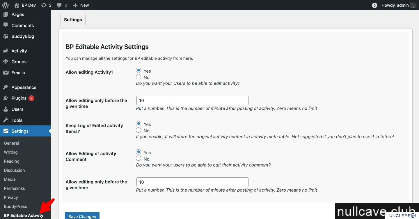 BuddyPress可编辑活动 2.0.1