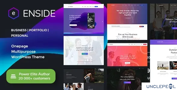 Enside - 多用途单页着陆页面 WordPress 主题 1.5 开心版