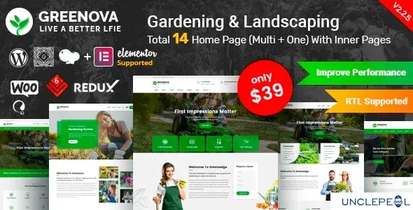 Greenova - 园艺与景观设计 WordPress 主题 2.3.1 开心版