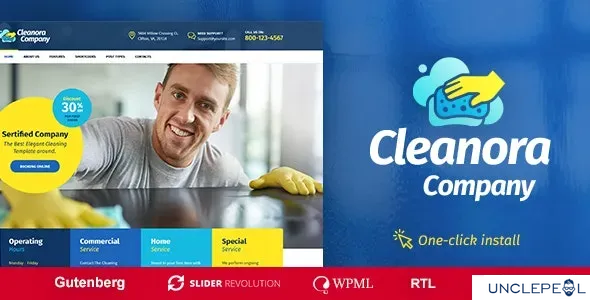 Cleanora - 清洁服务 WordPress 主题 1.1.1