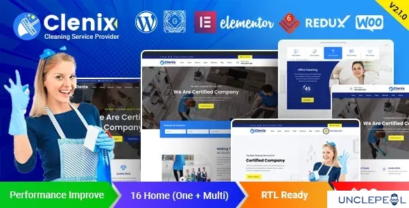 Clenix - 清洁服务 WordPress 主题 2.1.0 开心版