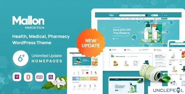 Mallon - 医疗商店 Elementor WooCommerce WordPress 主题 1.5.2 开心版