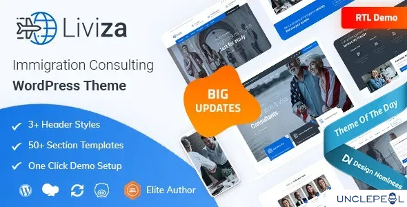 Liviza - 移民咨询 WordPress 主题 和 RTL 3.2