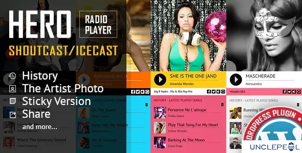 Hero - Shoutcast 和 Icecast 广播播放器带历史 - WordPress 插件 4.4.0