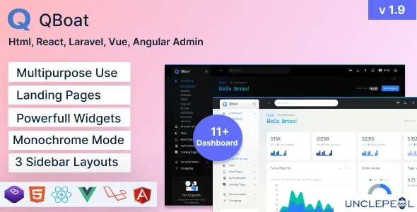 Qboat - Bootstrap 5 响应式管理仪表板模板 1.9