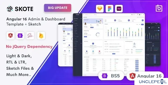 Skote - Angular 16 管理与仪表板模板 + Sketch 4.3.0