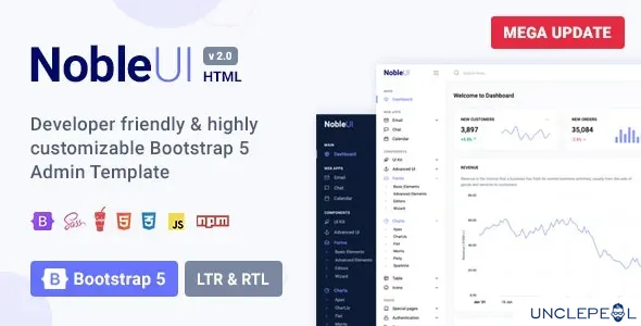 NobleUI - HTML Bootstrap 5 管理仪表板模板 2.0.3