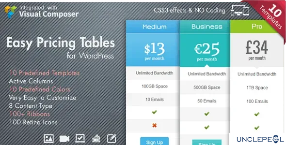 Easy Pricing Tables WordPress 插件 2.4