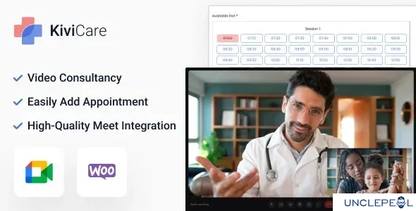KiviCare - Google Meet Telemed 与 WooCommerce 支付网关 (附加组件)1.0.6