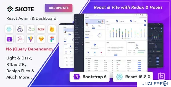 Skote - React 管理与仪表板模板 + Sketch 4.0.3