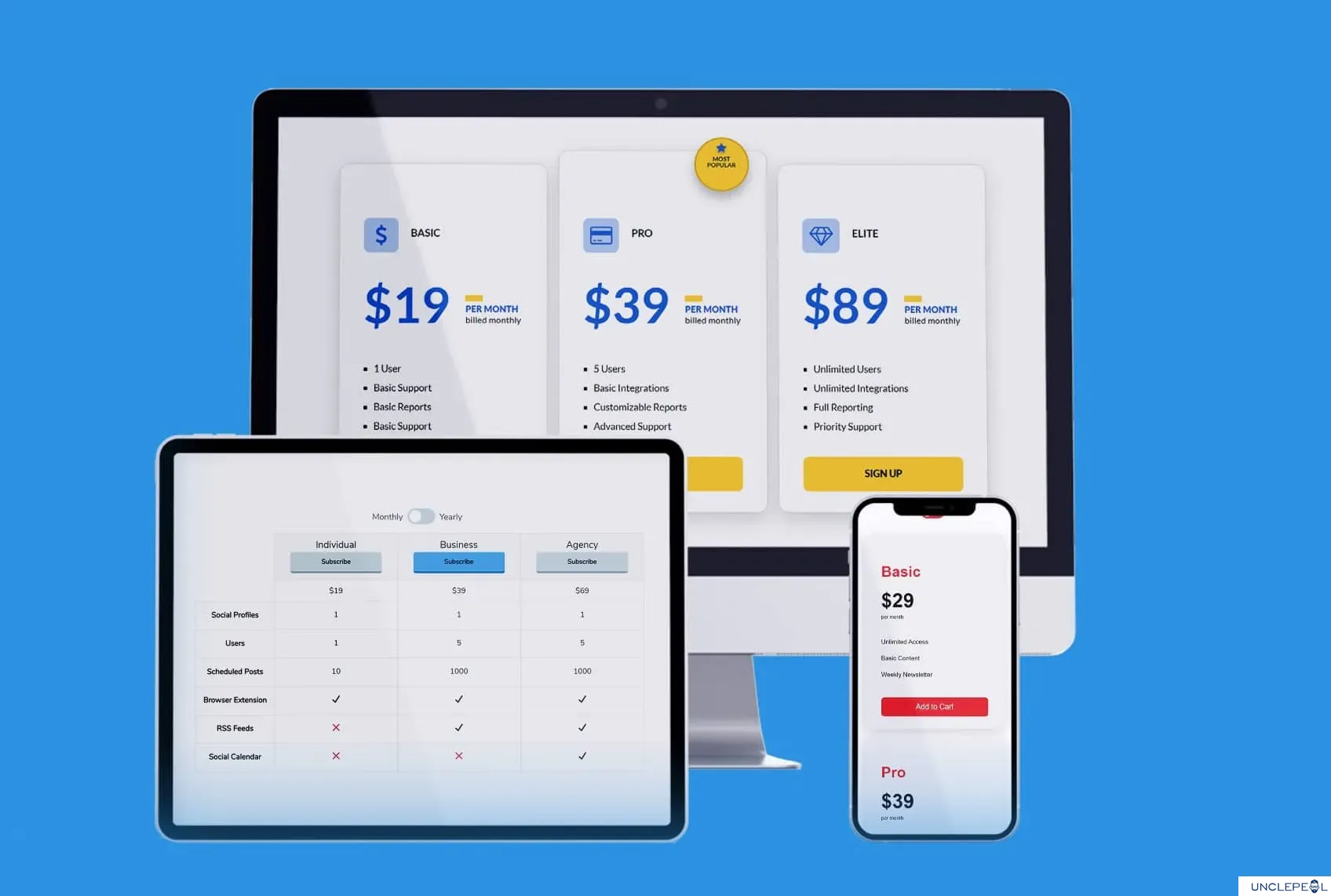 Easy Pricing Tables: Agency3.2.4