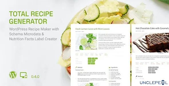 Total Recipe Generator - 带有架构和营养成分的 WordPress 食谱制作工具（Gutenberg 块）0.4.0