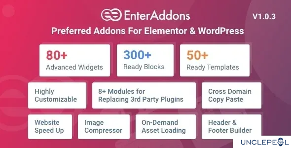 Enter Addons Pro | Elementor 和 WordPress 的首选附加组件 1.0.4 开心版