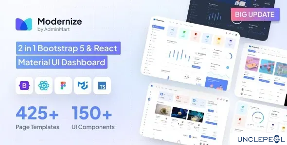 Modernize Bootstrap 5 与 React MUI 管理仪表板 3.0.0
