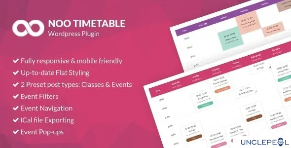 Noo Timetable - 响应式日历与自动同步 WordPress 插件2.2.0