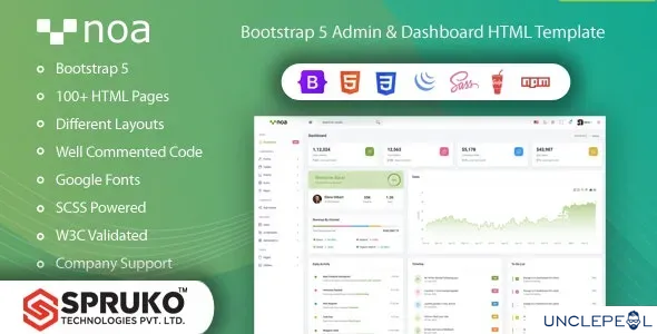 NOA - Bootstrap 5 管理与仪表板模板 1.0.0