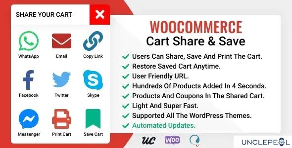 WooCommerce 购物车共享与保存 3.0.2