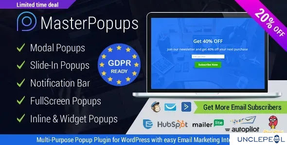 Popup 插件 for WordPress & 弹窗编辑器 - Master Popups for 邮件订阅 3.8.7 开心版